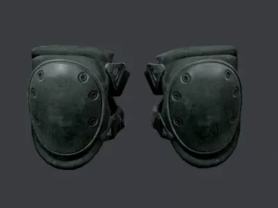 Military Knee Pad Equipment Gear Game Ready 02 Low-poly 3D model