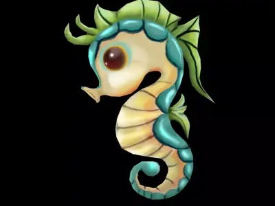 seahorse Low-poly 3D model get
