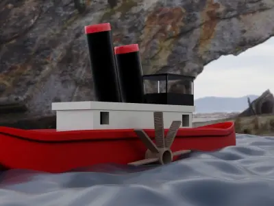 Ship Boat Low-poly 3D model