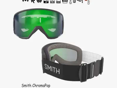 Smith ChromaPop Everyday Green Ski Goggle 3D model
