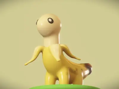 Cute Bananasurus - Banana With Dinosaur 3D model
