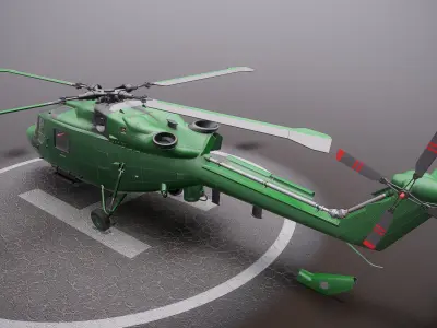 British helicopter Low-poly 3D model