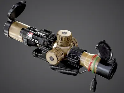 Sniper Optic Assault Scope 1 - 4x28 AAA FPS Game Ready Asset Low-poly 3D model