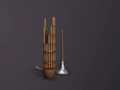 musical instruments Low-poly 3D model