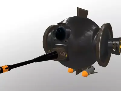 BattleBot Black Free low-poly 3D model