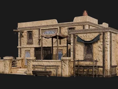 29-32 - Arabic Houses 4K Low-poly 3D model