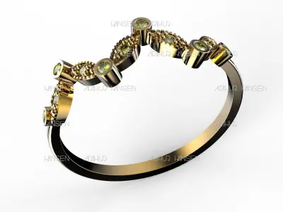 Wave HB 110 Milgrain Half-Band 3D print model