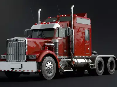 American semi truck 3D model purchase