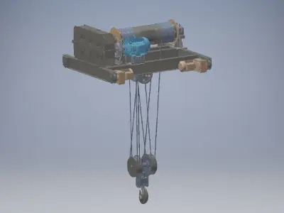 Crane cable reel 3d model 3D model