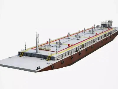 OIL Transport Barge Low-poly 3D model