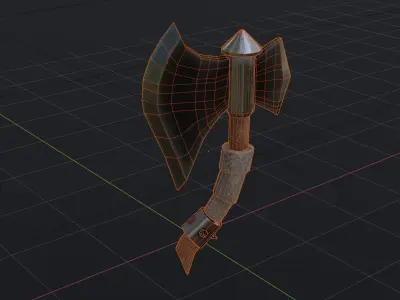 Ax Game Ready - Low Poly 3d Model Wiking Axe Low-poly 3D model