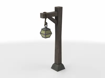 old lamp post 02  3D model
