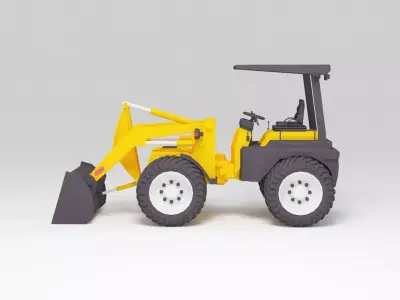 Bulldozer lowpoly 3D model