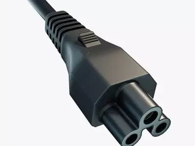 Power Cable IEC C5 Low-poly 3D model