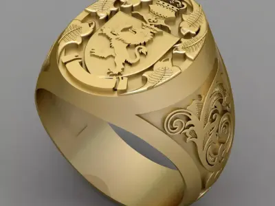 Antique Royal Signet Ring 3D print model