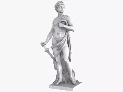 Roman Imperator - Marble Low-poly 3D model