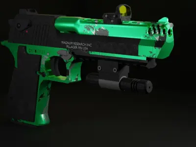 Desert eagle magnum research Low-poly 3D model