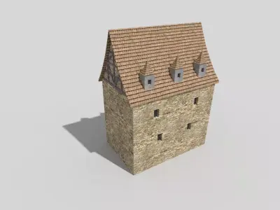 medieval building Low-poly 3D model