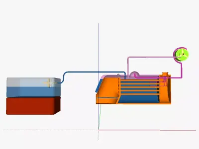 TECS thermal energy conversion system 3D model