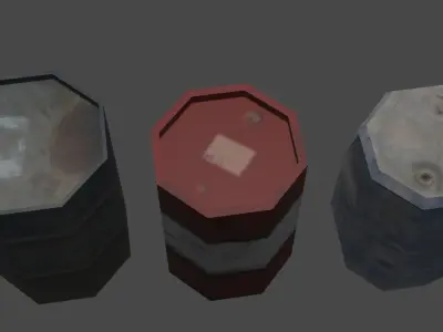 PS1 Low Poly Barrel Collection Free low-poly 3D model