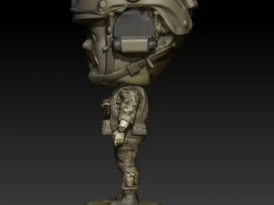 EOD Tech Dew Milligan Bobblehead 3D print model