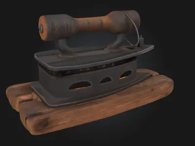 Antique Coal Iron  A Glimpse Into the Past of Household Tools 3D model