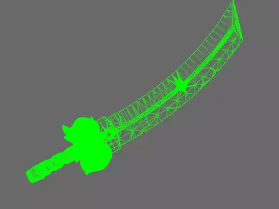 Cyber Samurai Demon Dog Sword NOHAND 3D print model
