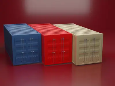 Shipping Container 20ft Low-poly 3D model purchase
