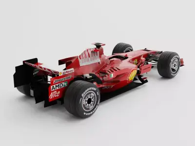 Ferrari 2008 Season F2008 F1 Car Free low-poly 3D model