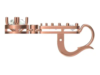 Simple Round Diamond Hoop Earring 3D print model