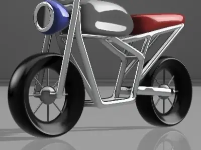 Electric Scrambler Bike Frame Design 3D model