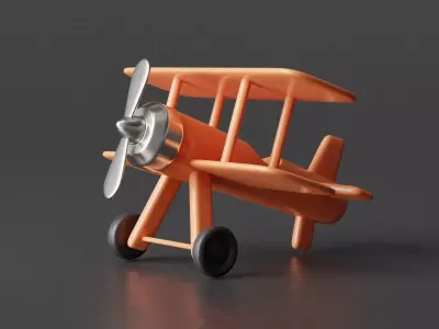 Toy Plane Low-poly 3D model