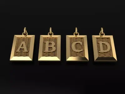 Antique Vintage Style Box Rectangle Letter Frame Pendant STYLE 6 3D print model purchase