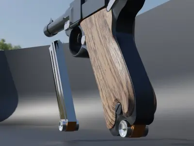 Luger P08 Low-poly 3D model