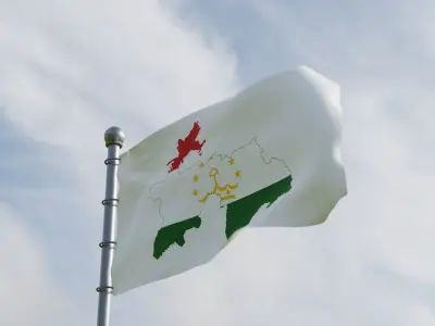 Animated Tajikistan Flags 3D model