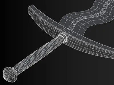 Flame bladed sword flamberge Low-poly 3D model