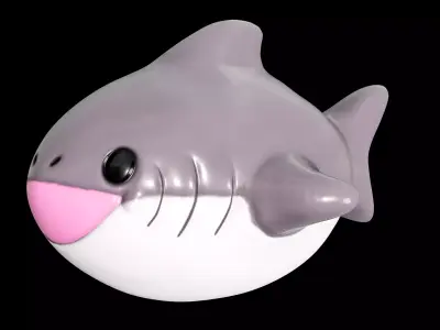 Rubber Toy Shark PBR Low-poly 3D model