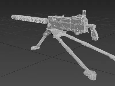 M1919 Browning - American WW2 Weapon Low-poly 3D model