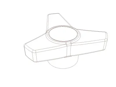 Three-arm knobs 3D model
