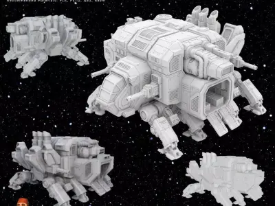 3D Printable Iron Oath Mammoth Multi Legged Transporter 3D model