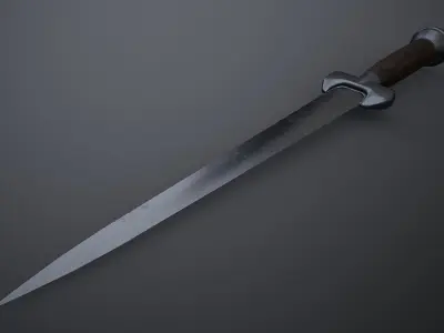 Ballock knife Low-poly 3D model