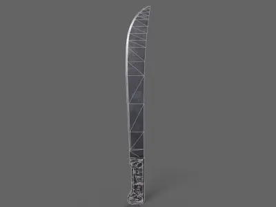 PBR Machete V1b Low-poly 3D model