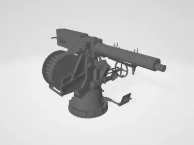 Japanese WW2 Gun 3D model