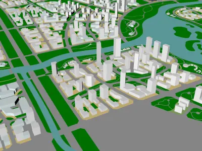 Urban highrise building building ancillary building commercial 3D model order