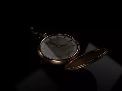 high poly pocket watch 3D model