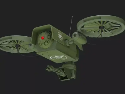 Low poly PBR Military Drone 3D model