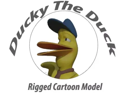 Ducky the Duck Cartoon Model Low-poly 3D model