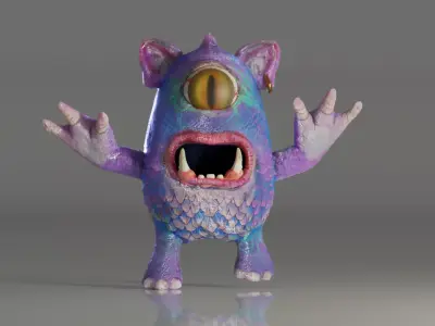 The One eye Low-poly 3D model