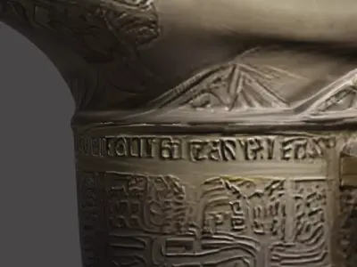 Chinese style brass cup for ancient movie scene Low-poly 3D model