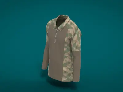 Military Outfit - T-shirt Low-poly 3D model purchase